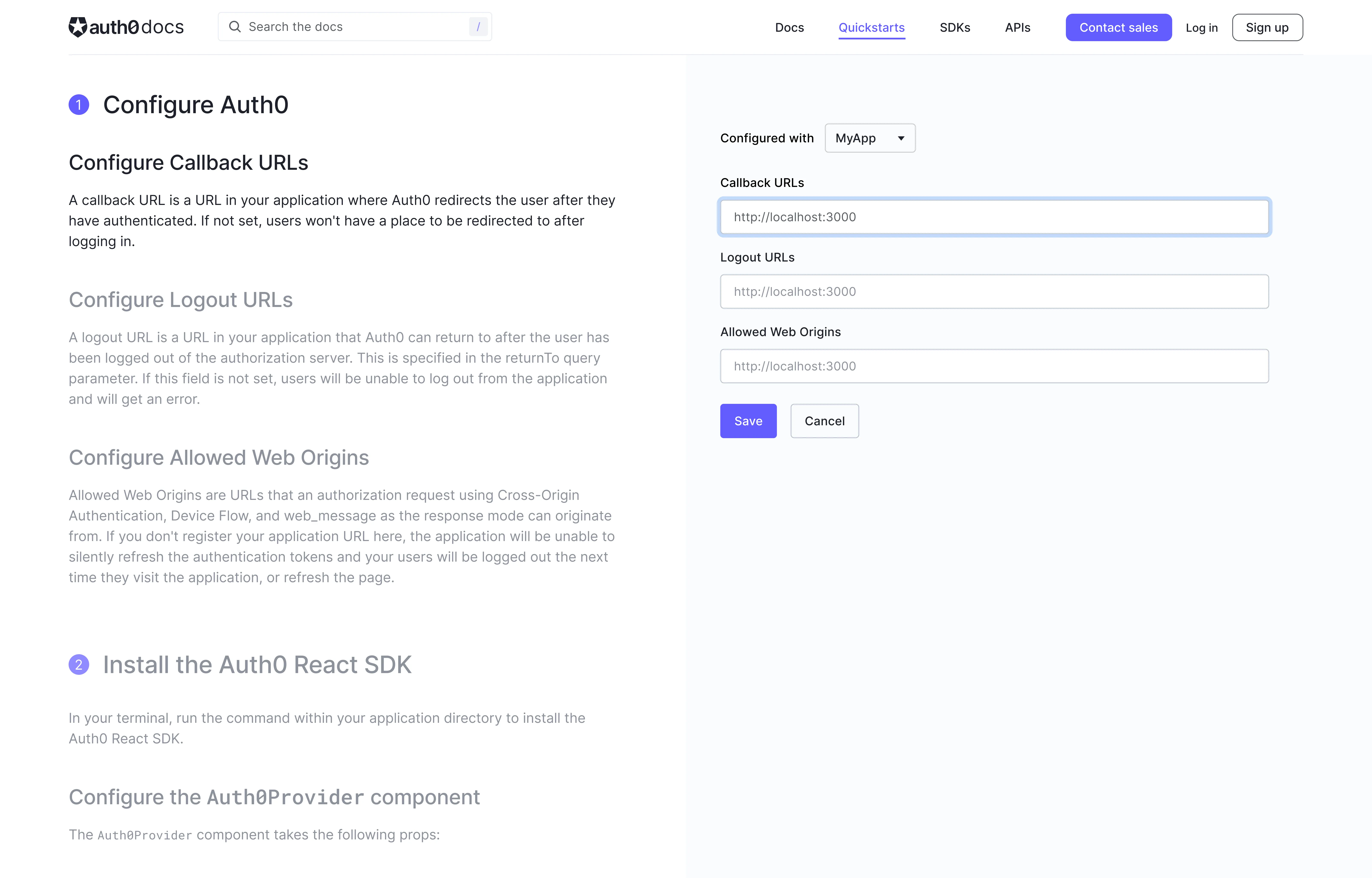 a screenshot of the new quickstart design